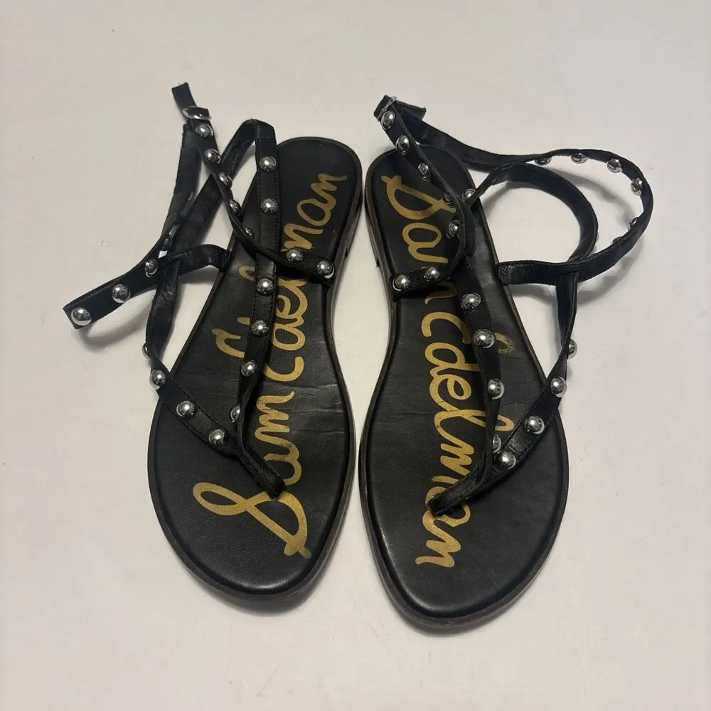 Sam Edelman Women’s Elisha Strappy Studded Leather Sandals Black Size 9 - Picture 2 of 13
